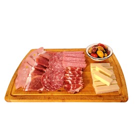 Imported Italian Cold Cut Antipasto - Hand Sliced Prosciutto, Salami, Capocollo, Rovagnati Mortadella with Pistachio, Sliced Soppressata, Olives and Provolone. The Best of Italy.