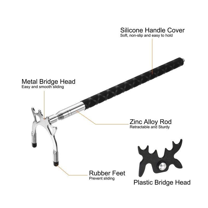 PATIKIL Retractable Billiards Cue Stick Bridge, Silicone Pool Cue Accessory