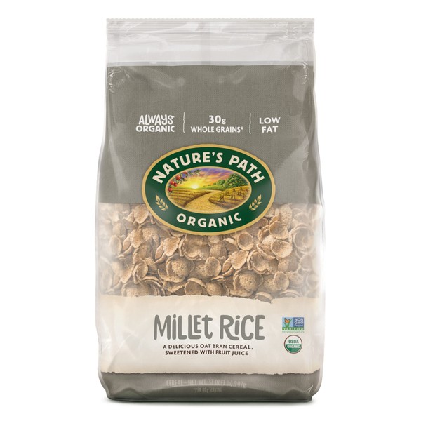 Nature's Path Organic Millet Rice Flakes Cereal, 2 Lbs. Earth Friendly Package (Pack of 6)