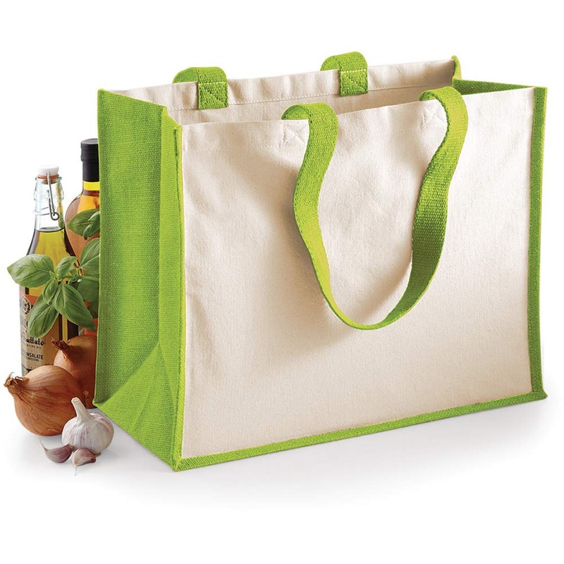 Westford Mill W422 Classic Jute Shopper - Eco-Friendly Reusable Tote