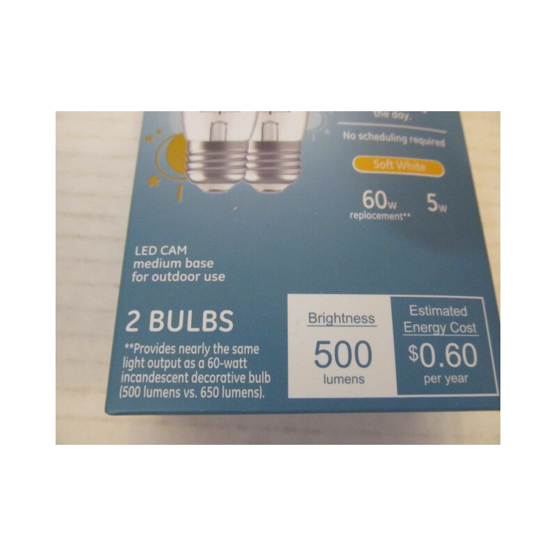 GE Dusk to Dawn LED CAM 2-Bulbs for Outdoor Use,