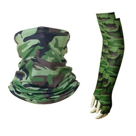 World Bridge Arm Cover Set, Arm Cover, Face Cover, UV Protection, Cooling, camouflage