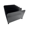 Huron Desktop File Organizer Vertical 5 Slot, Black Steel
