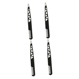 FOMIYES 4pcs Eyebrow Tweezer Trimmer Dual-use Grooming Tool for Women Men Makeup Accessories Safe Easy to Clean