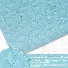 Bathtub Mat Non Slip - Natural Rubber Bath Tub Shower Safety Mat - 16 x 28 Inch Shower Mats with Suction Cups - Delicate Diamond Pattern - Softer - BPA Free - Machine Washable - Elegant Blue
