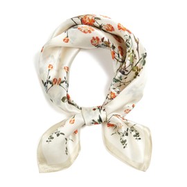 QIUTIMIY Mulberry Silk Scarves for Women Lightweight 21"x21" Square Scarf Small Neckerchief Women Digital Printed Head Wrap((53cm) Square Scarf 24)