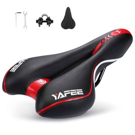 Babimax Bicycle Saddle Waterproof Polyurethane for Mountain Bike Trekking Touring Saddle Road Bike, red