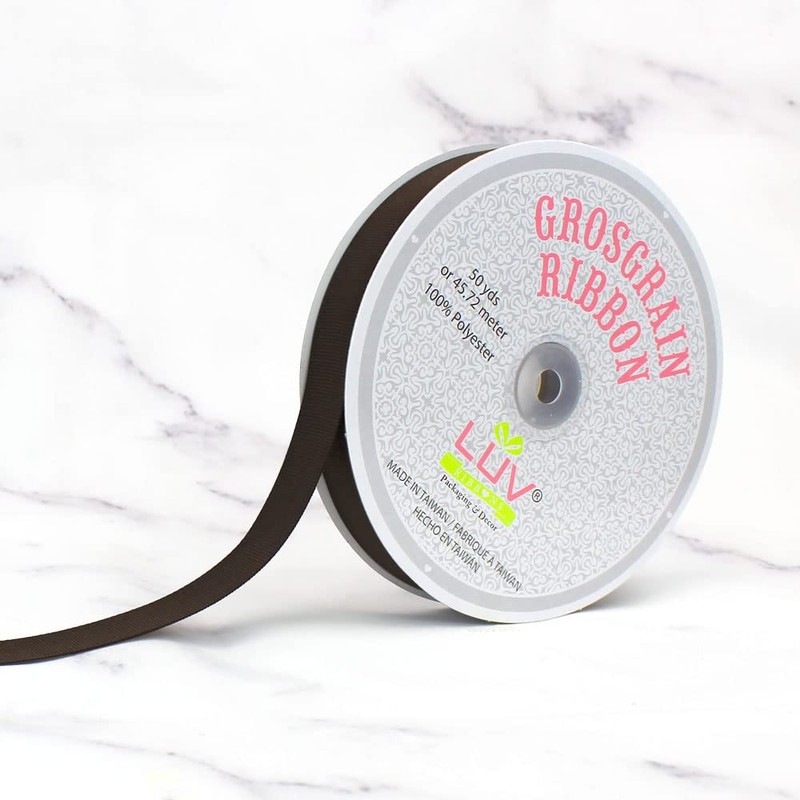 Creative Ideas 7/8-Inch Solid Grosgrain Ribbon, 50-Yard, Brown