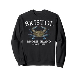 Bristol Rhode Island Blue Claw Crab Since 1680 Arched White Sweatshirt