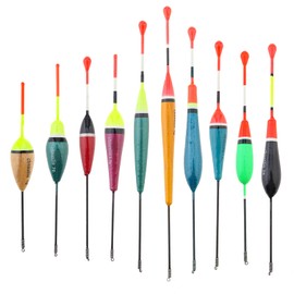 OriGlam 10pcs Fishing Floats Fishing Bobbers, Balsa Wood Bobbers Fishing Floats and Bobbers, Fishing Bobber Slip Bobbers for Trout Bass Catfish Crappie Panfish