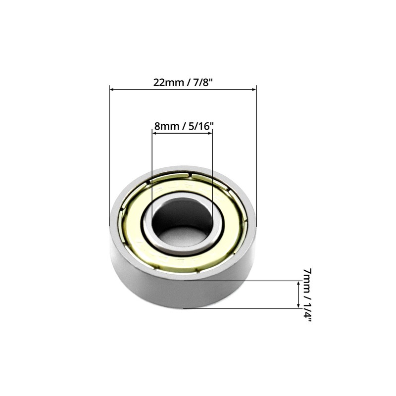 QWORK® 20 Packs 608zz ball bearing, Longboard Roller Skate Bearing,