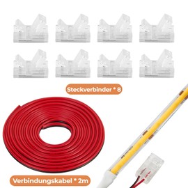 Enteenly COB LED Unterbauleuchte Schrankleuchte, 5m Warmweiß LED Streifen,Schrank Licht, Lichtleiste mit RF Fernbedienung, LED Strip Dimmbar, für Regale,Vitrinen,Küchenlicht, 24V EU Adapter, 2700K