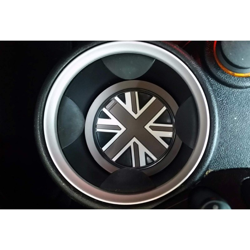 iJDMTOY Black/Grey 73mm Union Jack UK Flag Style Silicone Insert