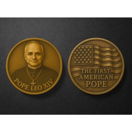 The First American Pope Coin, Pope Leo XIV Coin, US Robert Francis Prevost Coin, Prayer Coin, Catholic Gift, Commemorative Coin (Gold Color)