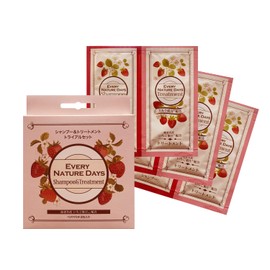 Strawberry Shampoo Treatment, Pouch Set, Salon Quality, Amino Acids, Gentle Formulation, Strawberry Shampoo 0.3 fl oz (10 ml) x 3, Treatment, 0.3 oz (10 g) x 3, Trial Set (Boxed)
