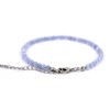 Generisch Blue Grey Natural Gemstone Chalcedony Anklet with 4mm Balls