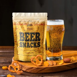 Beer Snacks Nuts Bar Mix - Gourmet Snack for Beer Lovers - Mix of Smoked Almonds, Pretzels, Honey Roasted and Toffee Peanuts, and Spicy Peanuts Pub Mix