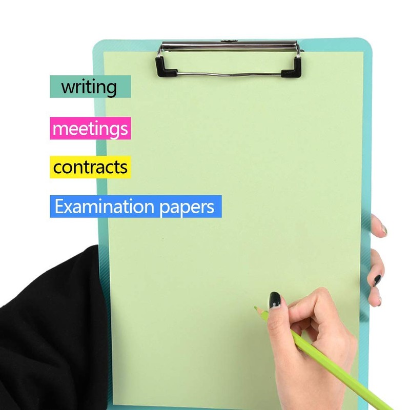 LATERN 6Pcs A4 Clipboard, Plastic Transparent A4 Clipboard 5 Colors