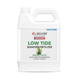 Boca Hydro Low Tide Organic Liquid Seaweed Fertilizer Amino Acid Plant Growth Enhancer + Humic Acid Soil Conditioner (1 Gal)