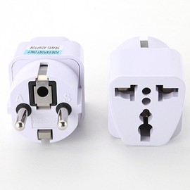 ANRANK UE3360AK 2 Packs Universal AU US UK to EU Europe Plug AC 250V Power Travel Adapter White