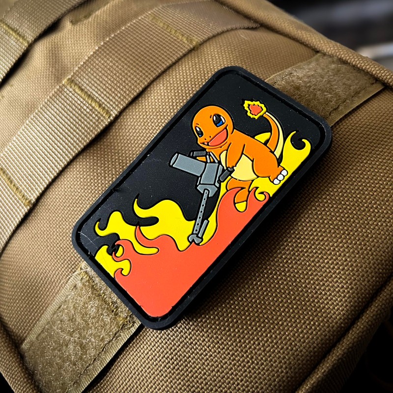 Fire Lizard with Flamethrower PVC Morale Patch | Hook &