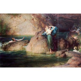 Halcyone by Herbert James Draper - 16" x 24" Premium Canvas Print
