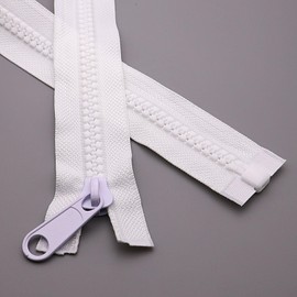 Leekayer 1pc #10 72 Inch Separating Zipper White Plastic 182cm Heavy Duty Zipper for Sewing Jacket,Vest,Down Coat,Luggage Bags(72 "1pc)