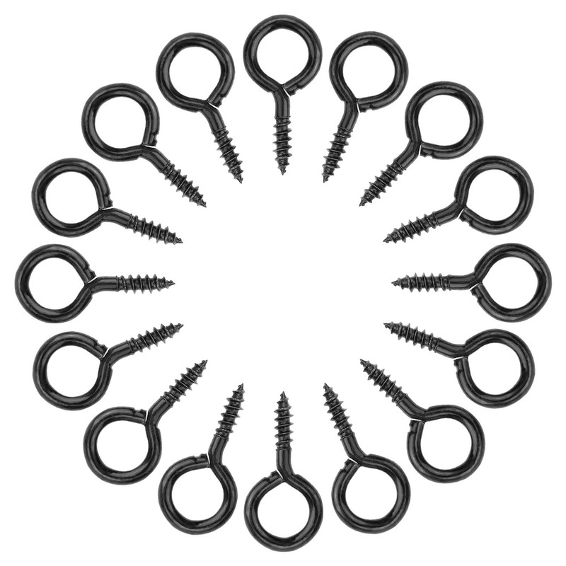 Powlankou 160 Pieces 1 inch Screw Eyes, Black Zinc Plated