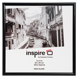 Hampton Frames BACKLOADER 8x8 (20x20cm) Black Picture Poster Photo Certificate Display Frame - 3 PACK Acrylic (Non-Glass) Front BLR88BKPX-3PK