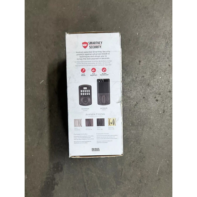 Kwikset Powerbolt 250 Keypad Electronic Lock Matte Black Finsish