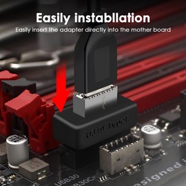 Adaptador de Panel Frontal USB, USB 3.1 Tipo E a USB 3.0 Convertidor de Cabezal de 20 Pines, USB Duradero 3.1 3.2 Tipo C Adaptador de Panel