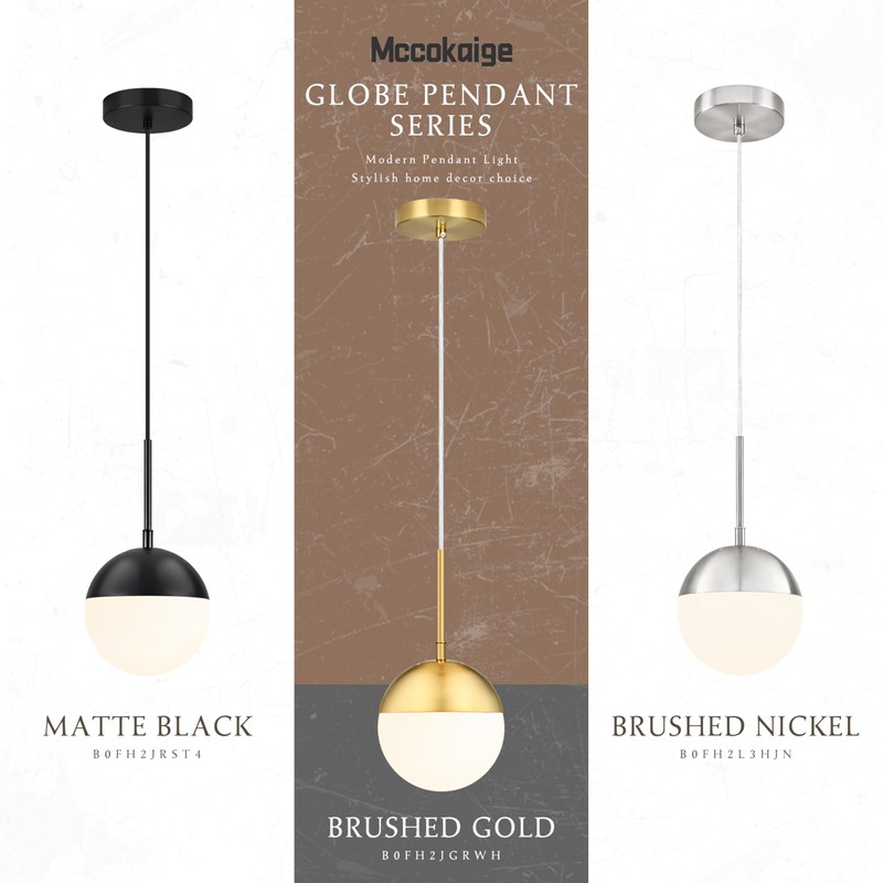 Mccokaige 6 Inch Gold Mid Century Modern Pendant Light Pendants