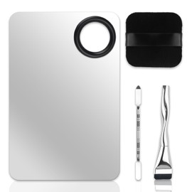 4 PCS Make-up Palette Set，Enthalten Make up Palette Pinsel, Rührstäbchen und Puderquasten für Künstler Frauen Mädchen Koreanisches Profimischpalette Nail Art zubehör