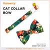 Kamercy Cat Bow Collars, Floral Tropical Leaf Green/Red Cat Collars