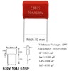 XUGERIP 20pcs 630V 104J 0.1UF CB22 Metallized Polypropylene Polyester Film