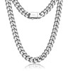 waitrose 7mm Silver Chain for Men Miami Cuban Link Mens