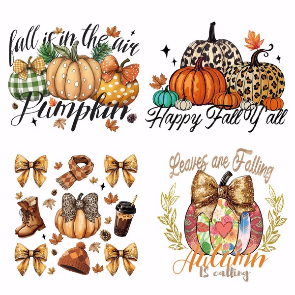 SUPERDANT Pack of 4 Thanksgiving Transfer Paper for Iron-On Pumpkin