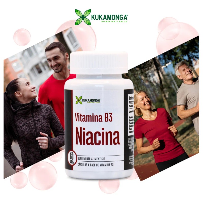 Niacina, Vitamina B3 - 60 Cápsulas Sin Sabor