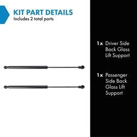 TRQ TRQ Driver & Passenger Side Back Glass Lift Support Shock Strut Set Compatible with 2014-2019 Toyota Highlander