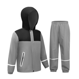 Dekomere Kids Rain Suit Boys Girls Waterproof Lightweight Raincoat and Pant Rain Gear for Camping Hiking
