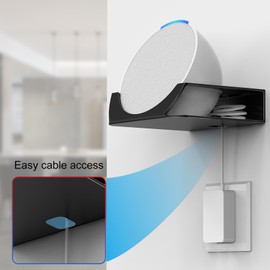 ITSHOM Wall Mount for Echo Pop, Aluminum Alloy Stand for Echo Pop with Cable Management, Space-Saving Echo Pop Stand Holder, Stable Bracket Accessories for Echo Pop (Black)