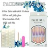 24Pcs Glossy Purple Press on Nails Square Long Full Cover