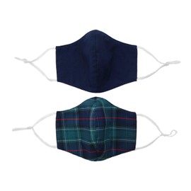 Fashionable CUTE Reusable Face Masks with Adjustable Earloops & Filter Pocket for Adult Pack of 5 4 3 2 Hope Love Shine (GREEN PLAIDS -2 PCS)