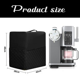 Ice Cream Machine Dust Cover for Ninja CREAMi NC701 Waterproof Ice Cream Cover Creami Noise Reduction Cover Compatible for Ninja NC701 Ice Cream Accessories (Black)
