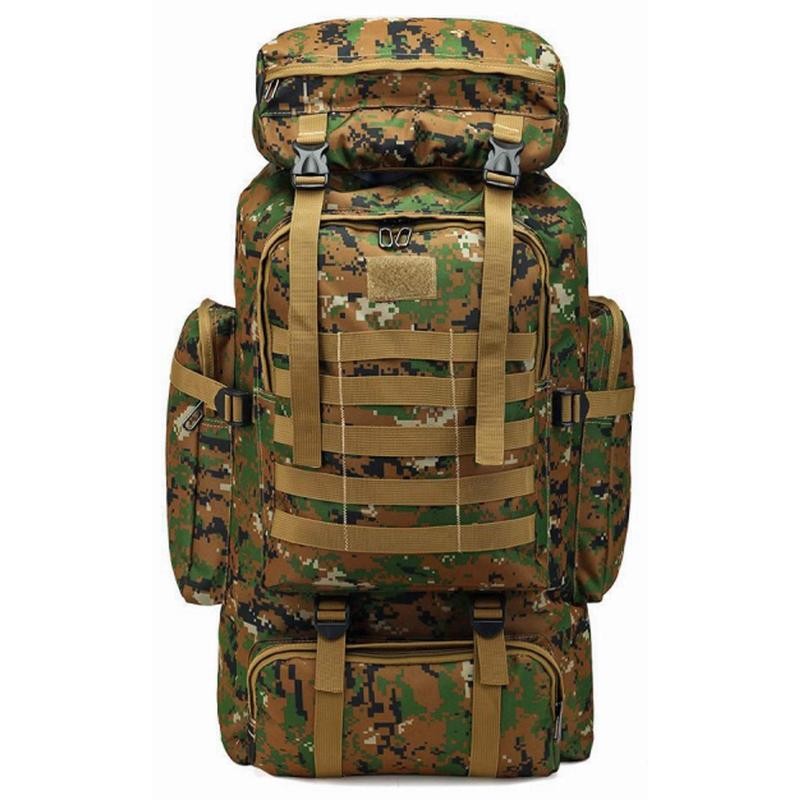 80L Waterproof Camouflage Outdoor Activity Backpacks - Bag Color: Black
