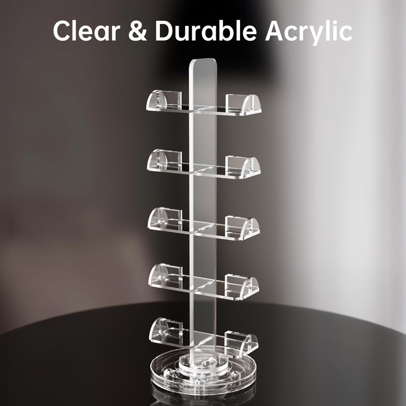 NiHome Clear Acrylic Rotating Eyeglass Display Stand for 10 Pairs,