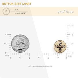 Craftisum Golden Knot Enamel Sewing Shank Buttons 20 Pcs - 18mm, 23/32"