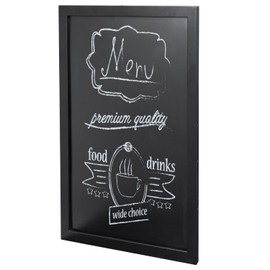 MyGift 36 x 24 Inch Large Wall Mounted Matte Black Metal Framed Chalkboard Sign, Vertical or Horizontal Hanging Office Erasable Blackboard, Chalk Message Writing Menu Board