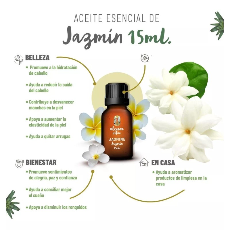 Oleum Vitae Aceite Esencial De Jazmín 100% Puro Y Orgánico