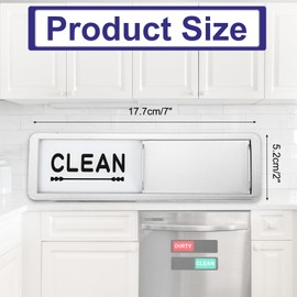 PATIKIL Dishwasher Magnet Clean Dirty Sign, 7x2 Inch Clean & Dirty Dishwasher Indicator Slider Silver Funny Acrylic Magnet Sign Laundry Kitchen Gadgets, Black & White